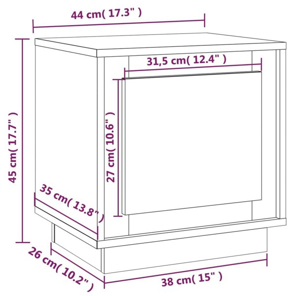 Berkfield Bedside Cabinet Brown Oak 44x35x45 cm Engineered Wood