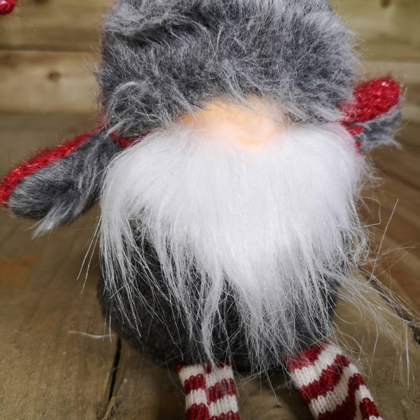 Samuel Alexander 72cm Lit Plush Christmas Gonk with Dangly Legs & Aviator Hat in Red & Grey
