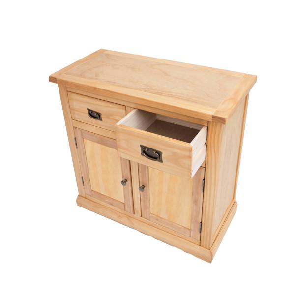 Cabinet Bits Lucca Waxed 2 Drawer 2 Door Sideboard Brass Drop Handle