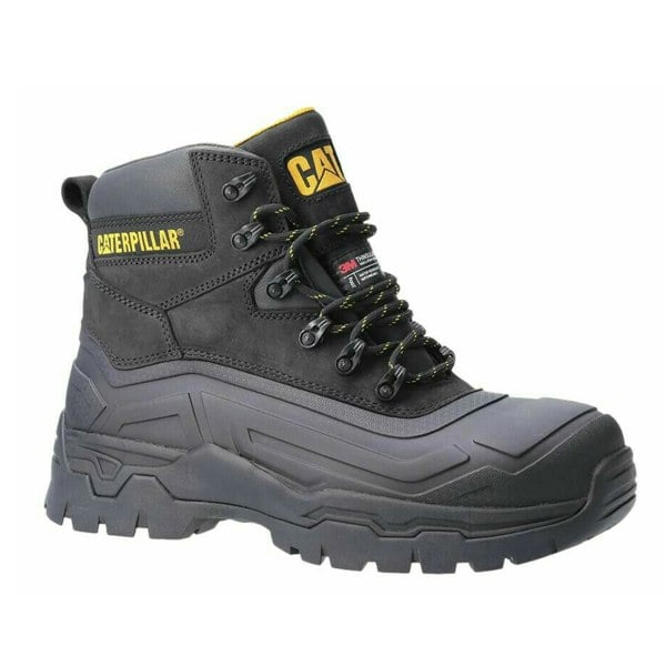 Caterpillar Mens Typhoon SBH Leather Safety Boots - Black/Yellow