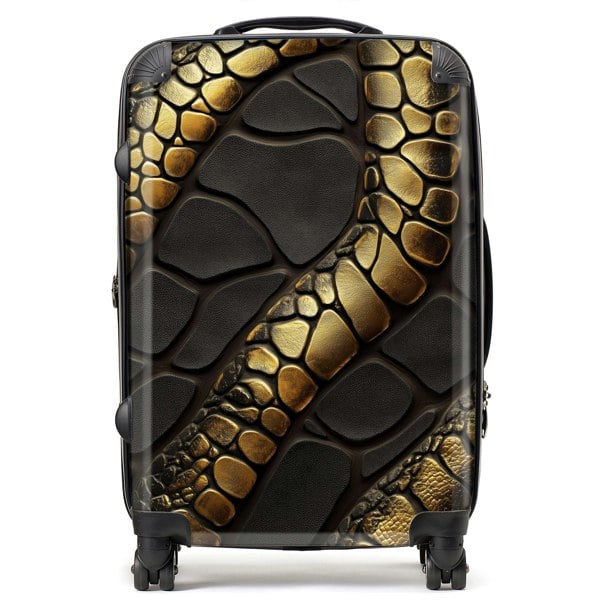 Warren Reed Snakeskin Print Effect Suitcase