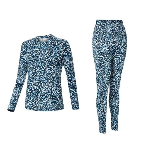 Dare 2B Womens Exchange III Animal Print Thermal Base Layer Set - Blue/White