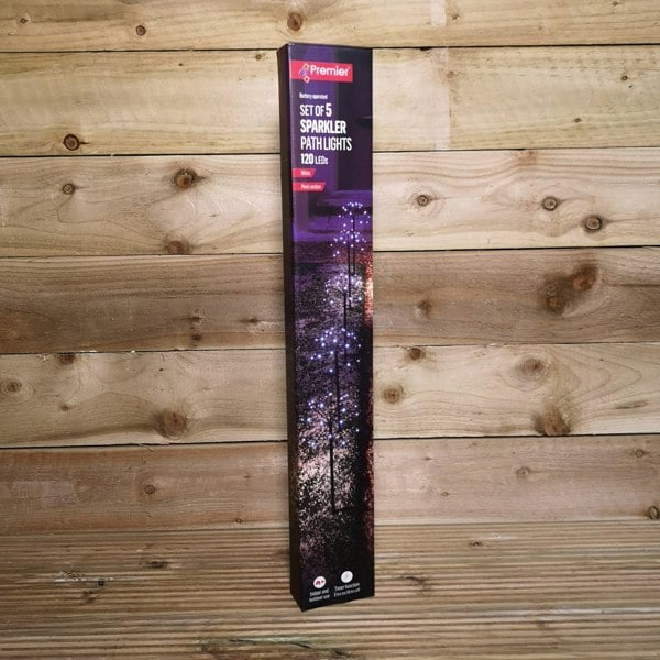 Samuel Alexander 5pcs Premier Battery Operated Multi Function Sparkler Pathfinder Lights 120 Cool White LEDs