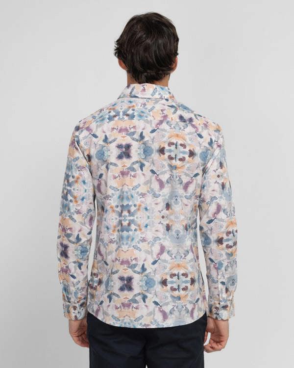Steel & Jelly Men’s Wrenbury Watercolour Print Long Sleeve Shirt