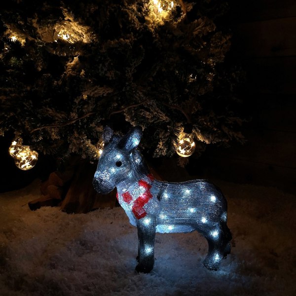 Samuel Alexander 34cm Battery Operated LED Light up Acrylic Christmas Donkey Decoration