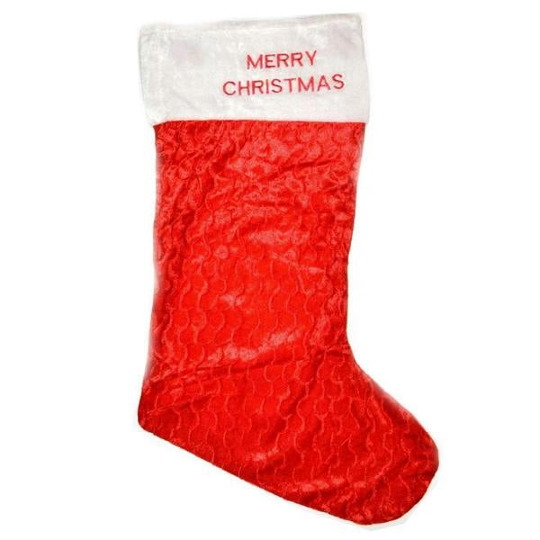 88cm Red Velvet Christmas Stocking Sack, 2 Pack Decorative Santa Bag for Festive Displays image 1