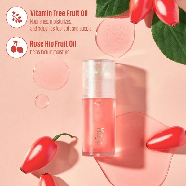 KAJA Juicy Glass Lip Oil #01 Rose Hip Spritz