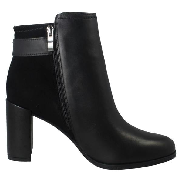 Clarks Ladies Clarks Buckle Detailed Zip Fastening Leather Ankle Boots Freva85 Buckle