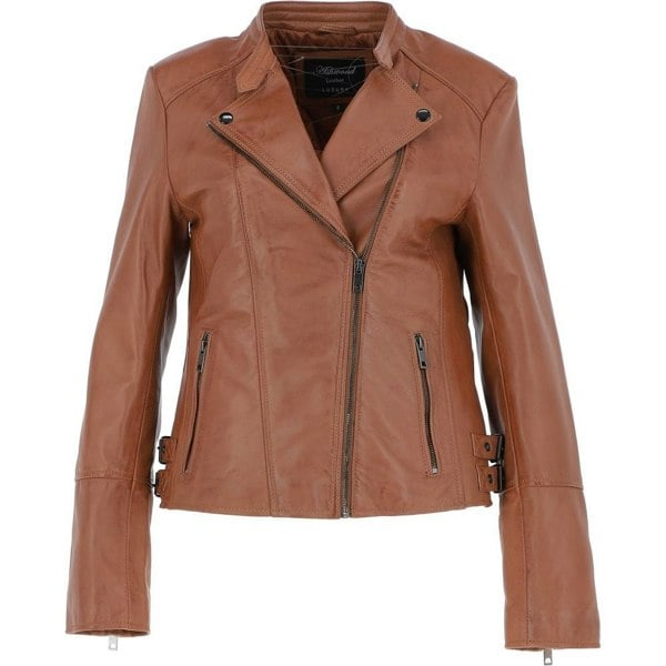 'Giada' Leather Fashion Biker Jacket: AWL-N30