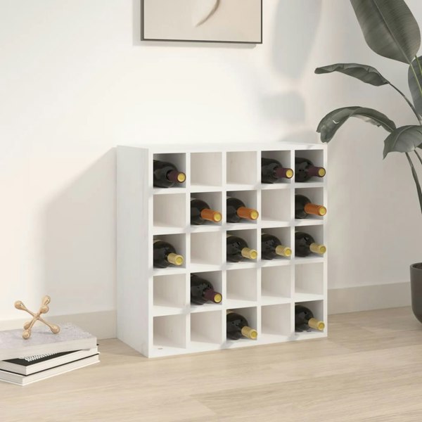 Berkfield Wine Cabinet White 56x25x56 cm Solid Wood Pine