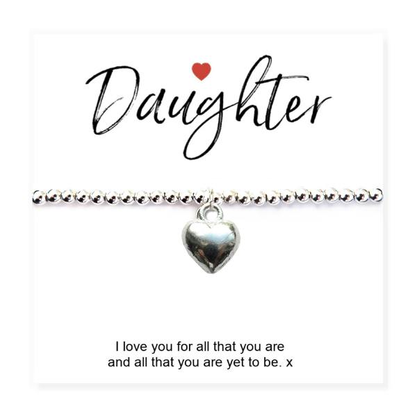 Aye Do Gifts Daughter Gift Card with Heart Charm Bracelet
