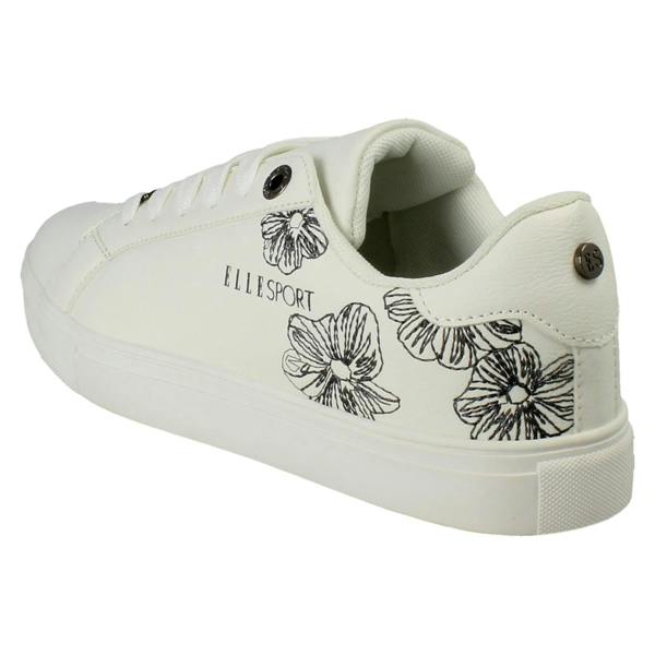 Elle Sport Ladies Elle Sport Flower Detail Lace Up Trainers F7309