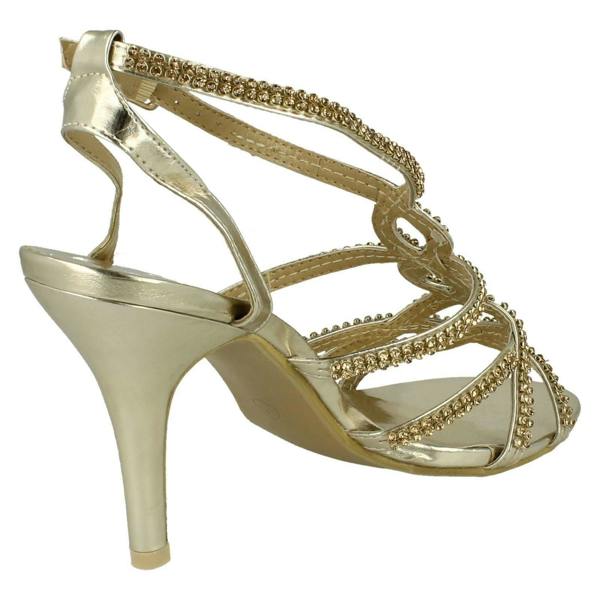 Anne Michelle Ladies Anne Michelle Heeled Ankle Strap Sandal Shoes