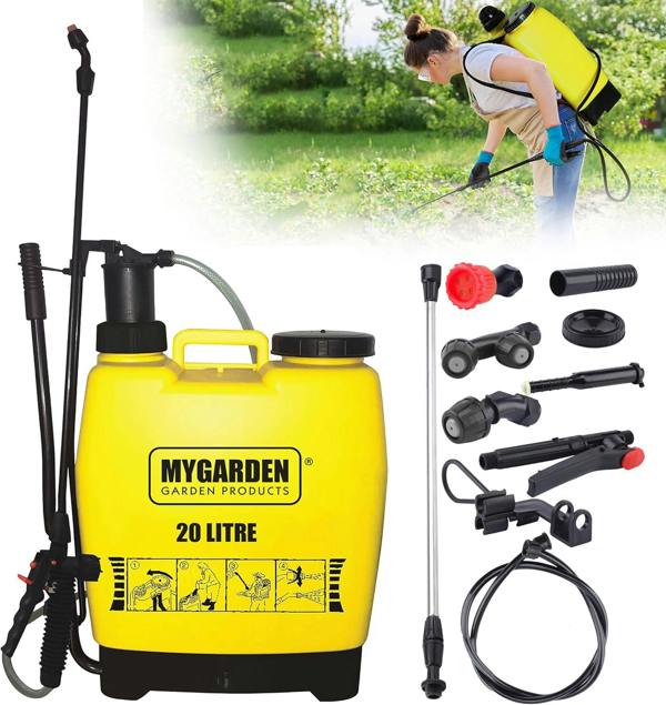 My Garden Outdoor Living Knapsack Sprayer with Adjustable Nozzles - Garden Manual Pressure Sprayer With Long Lance 10kPa Pressure Sprayer
