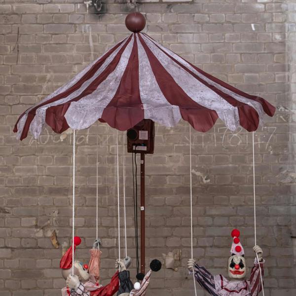 Samuel Alexander 6ft Tall Clown Go-Round Animated Halloween Prop Decoration