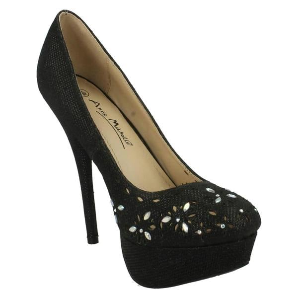 Anne Michelle Ladies Anne Michelle Glitter Stiletto Heels