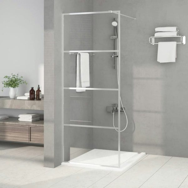 Berkfield Walk-in Shower Wall Silver 80x195 cm Clear ESG Glass