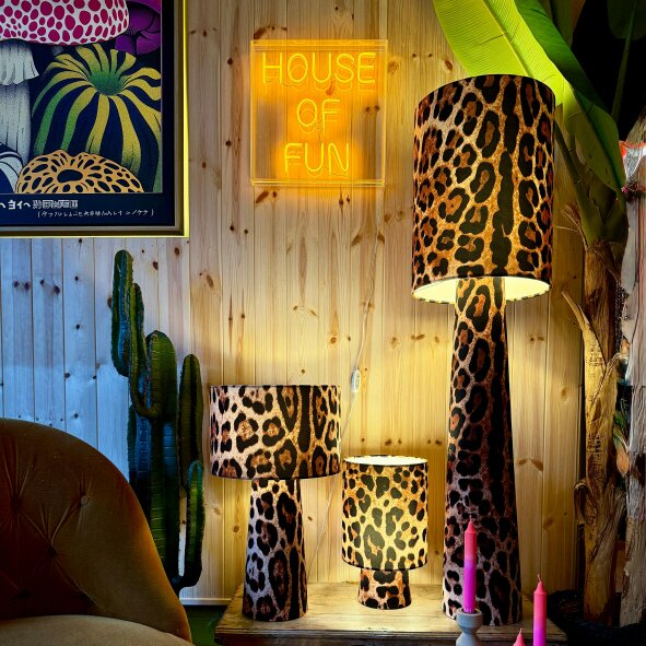 Love Frankie Handmade Velvet Portable lamps in Leopardess