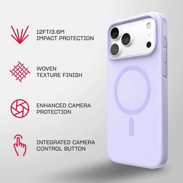 Tech21 Evo Pulse Fauvxen Case with MagSafe for iPhone 17/18 Pro Max 6.9" Lilac - T21-11684