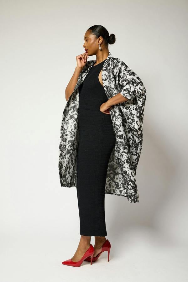 Lioness by TF Monochrome Brocade Kimono Jacket