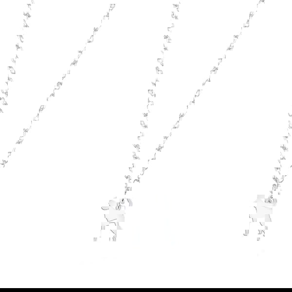 Foxhound Silhouette Silver Necklace - Personalised - MYLEE London