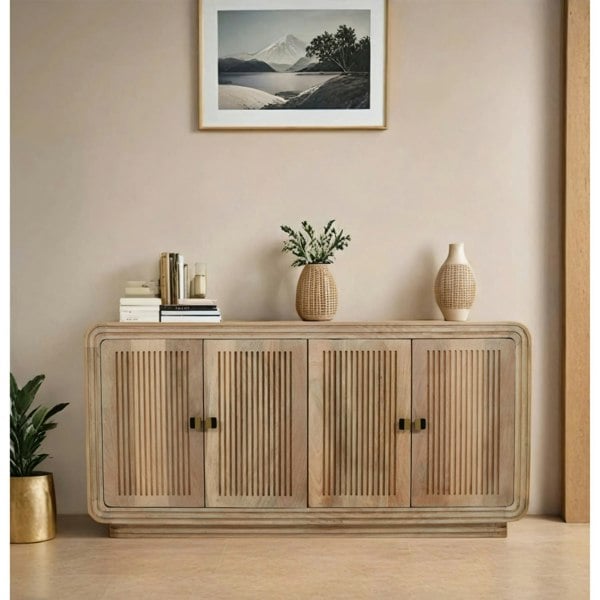 IH Design Rayne Mango Wood 4 Doors Large Sideboard