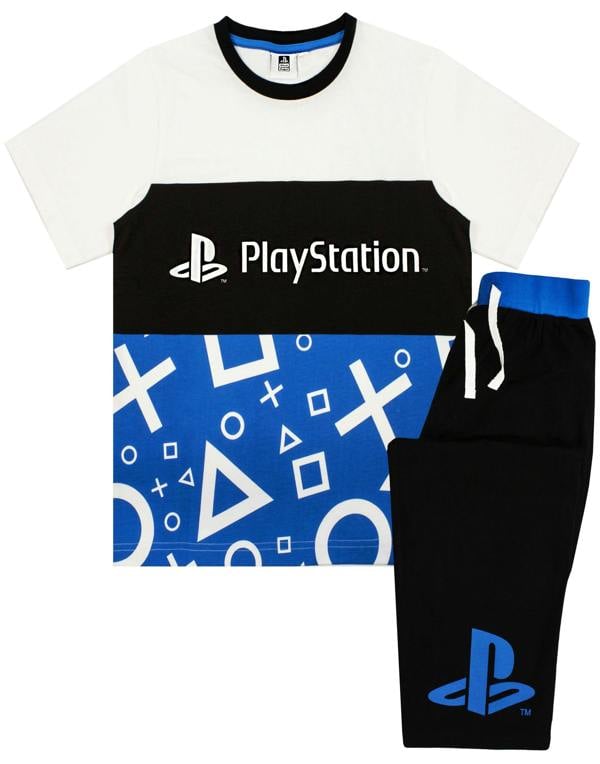 PlayStation Boys Black Logo Controller Symbols Print Short Sleeve Short Leg Pyjama Set [dis]