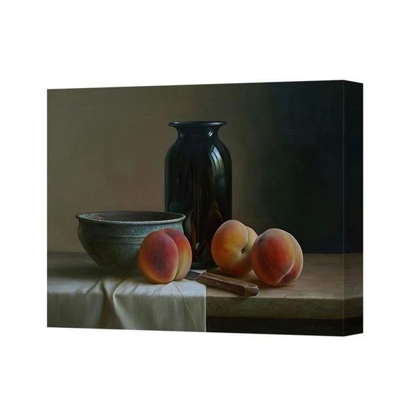 Benjamin Tate Design Peaches And Vase Still Life Canvas Wall Art Painting