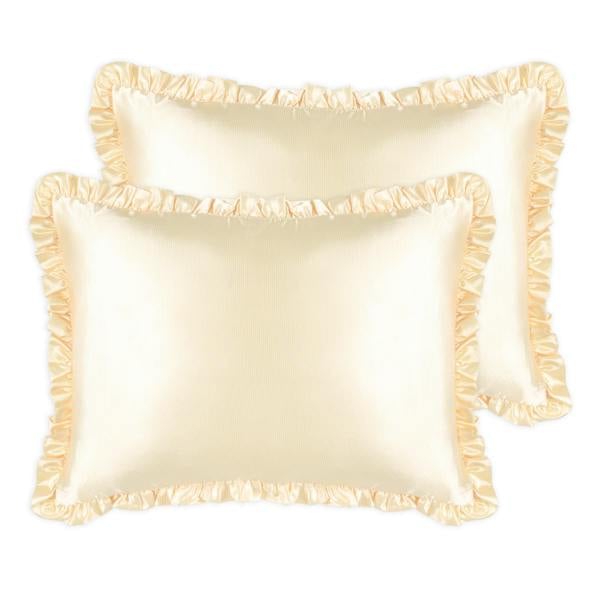 Silver Cloud Beauty Silver Cloud Satin Frilly Pillowcase Twin Pack  - Buttercup Collection