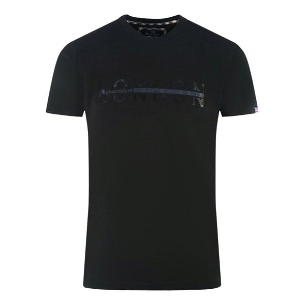 Aquascutum London 1851 Split Logo T-Shirt - Black