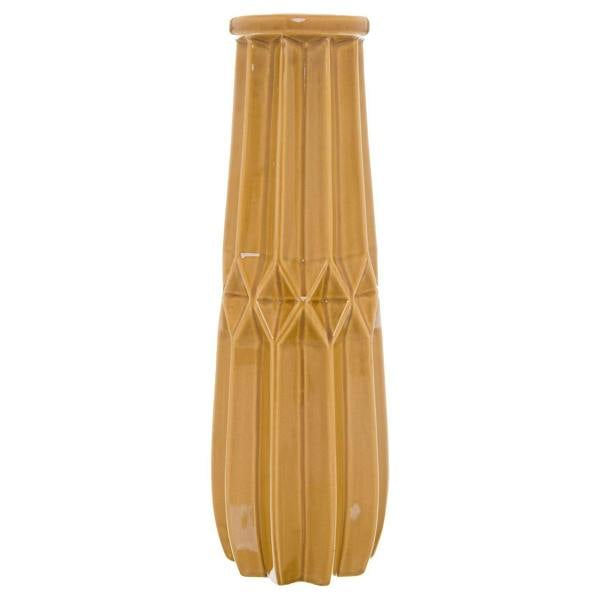 Hill Interiors Seville Collection Tall Vase - Ochre Yellow - 
