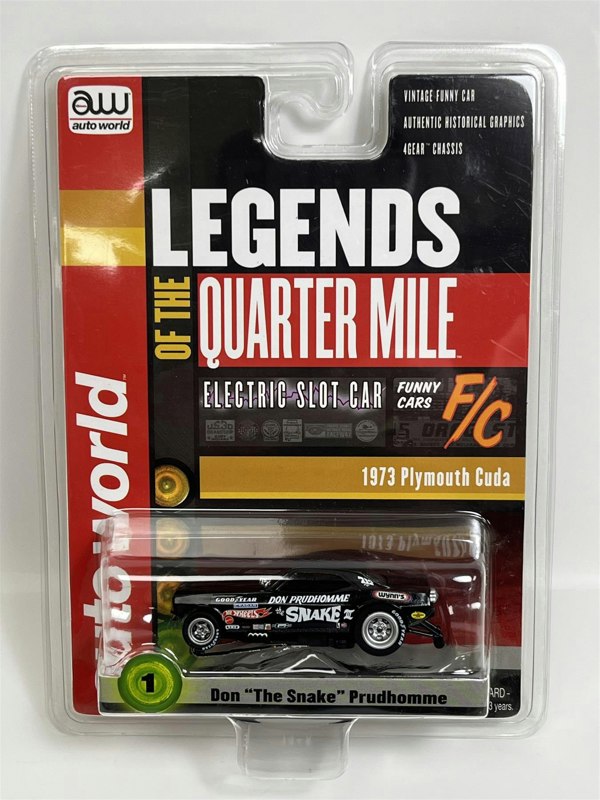 Auto World Slot Cars 1973 Plymouth Cuda Don The Snake Prudhomme HO Scale Auto World SC376-1