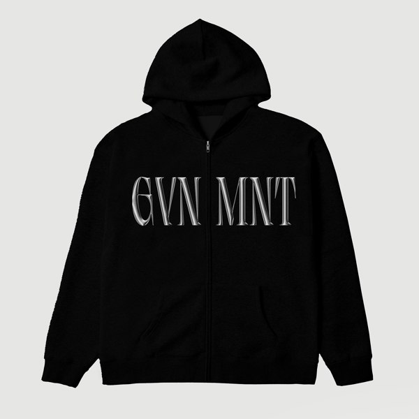 GVNMNT Clothing Co Imperial Zipped Hoodie - Black