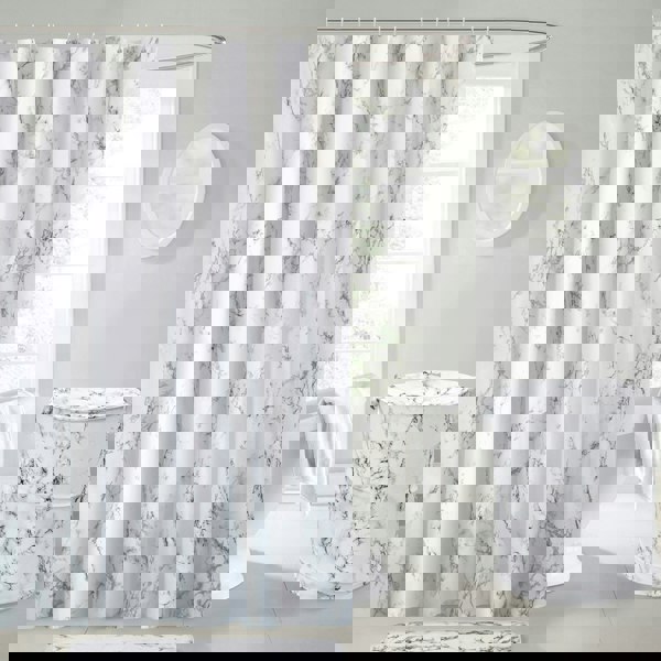 Velosso Luxury Marble Shower Curtain - 180cm x 180cm