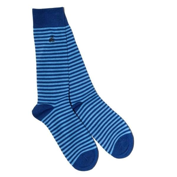 Swole PandaSocks SingleNarrow Stripes Bamboo Socks, Blue/navyBoxers & Briefs