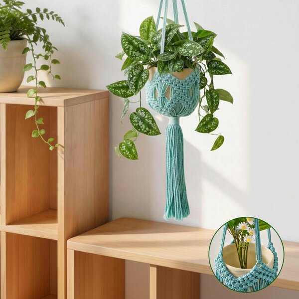 deAO Toys deAO Macrame Hanging Plant Holder Set 3-Pack Decorative Boho Home Decor