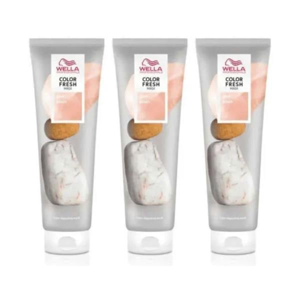 Wella 3 x Wella Color Fresh Semi-Permanent Hair Mask 150ml - Pink Blush