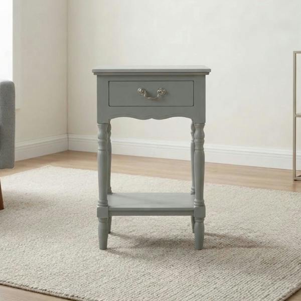 Garden Greatness Aqua Grey Marble Effect End Table