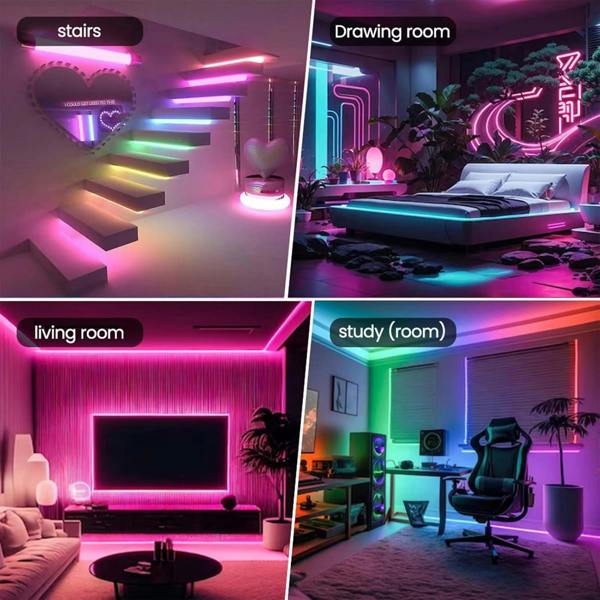 ENER-J NeonTwist RGBIC Braided Rope Light 5 m Kit with Remote