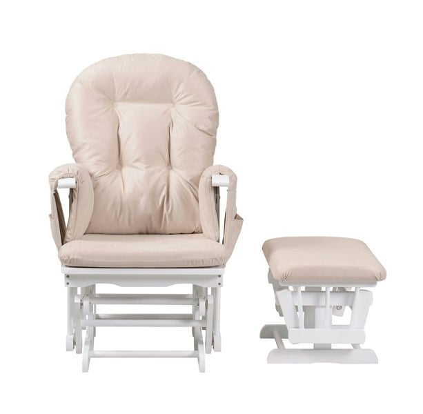 Haywood glider nursing chair white and beige