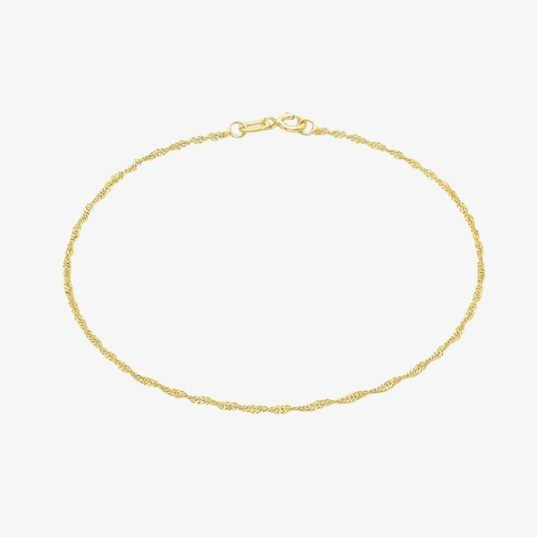 T. H. Baker 9ct Yellow Gold 18cm Twisted Curb Chain Bracelet 1.23.0461