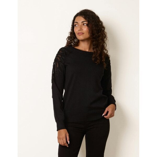 Blue Vanilla Embellished Sleeve Jumper