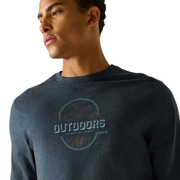 Regatta Mens Maylow Outdoors Long-Sleeved T-Shirt - Navy - 