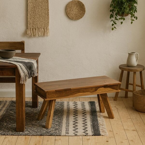 Wyld Haus New York 145cm Natural Sheesham Wood Dining Bench