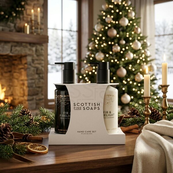 Scottish Fine Soaps Scottish Fine Soaps Fire & Firelight Hand Care Set 2X300ml Pump Bottles Duo