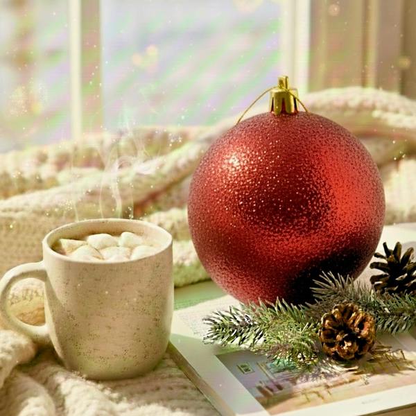 20cm Dark Red Glitter Christmas Bauble for Tree and Home Décor, Lightweight PVC Hanging Ornament image 9