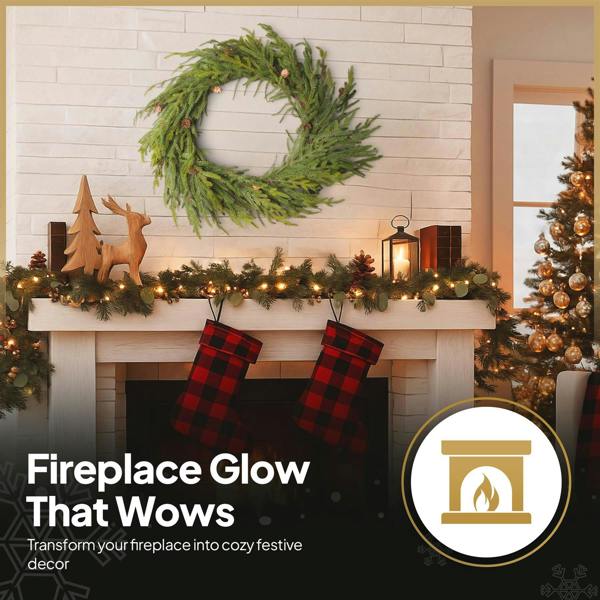 80cm Green Araucaria Artificial Wreath Set for Indoor Christmas and Winter Home Decor image 9