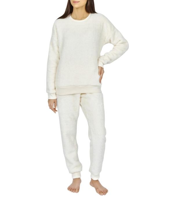 Smart Living Ladies Fleece Hoodie & Jogger Set - Cream