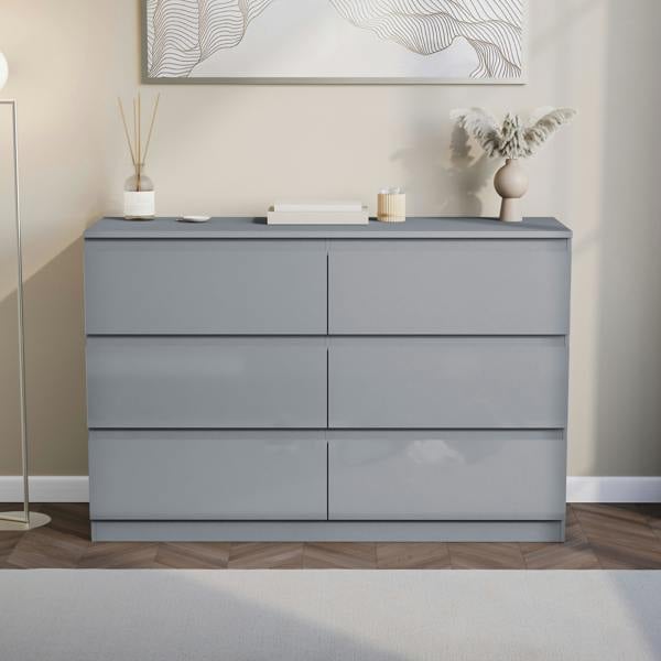 Vida Designs Glinton 6 Drawer Chest, Black