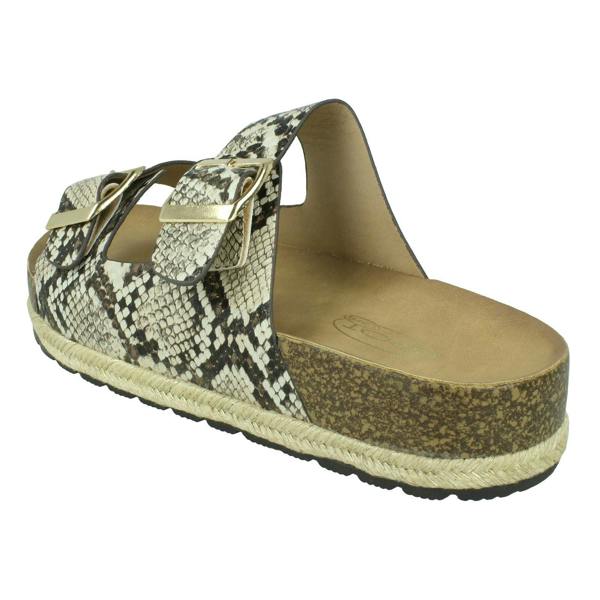 Spot On Ladies Spot On Snake Print Mules F10956